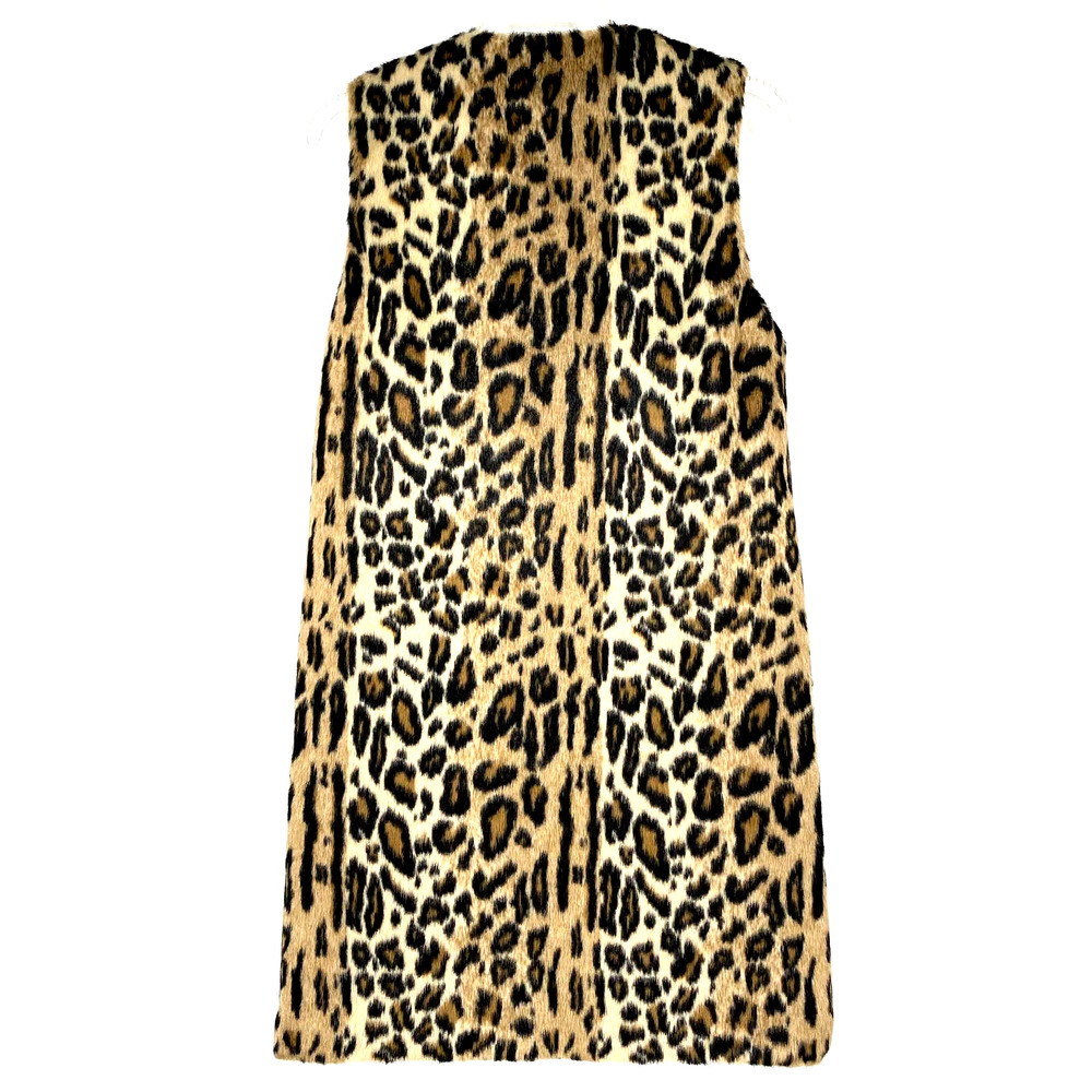 Alice + Olivia Animal Print Leopard Faux Fur Longline vest Womens Size XS/S - Picture 2 of 15
